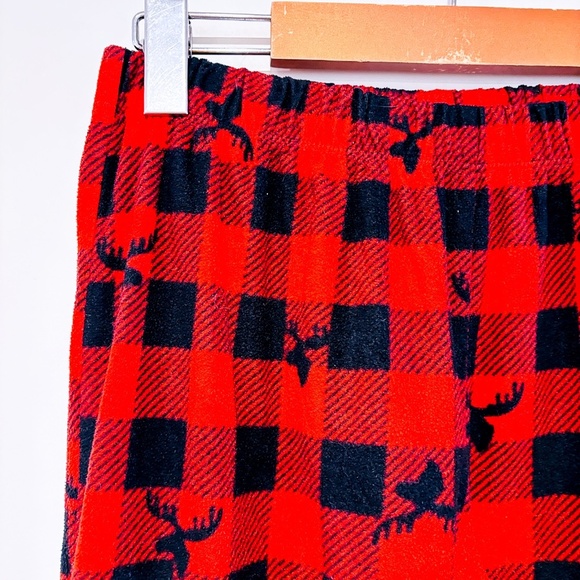 Red and Black Plaid Plush Pajama Pants - Picture 6 of 8